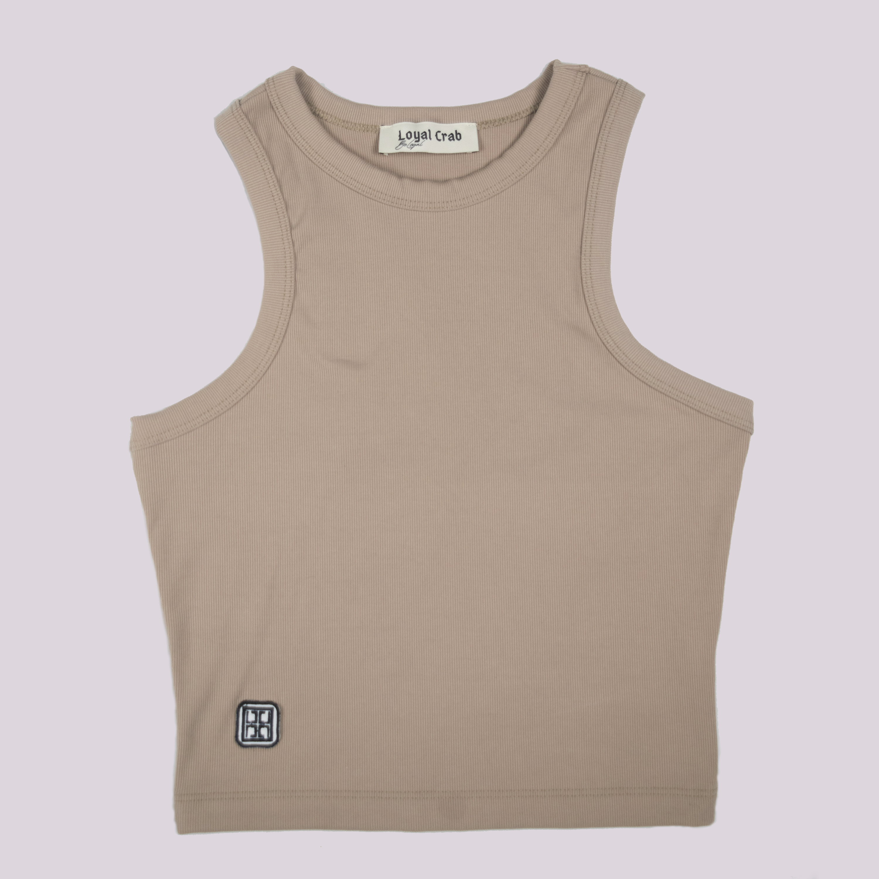 Rib sleeveless top - Caqui