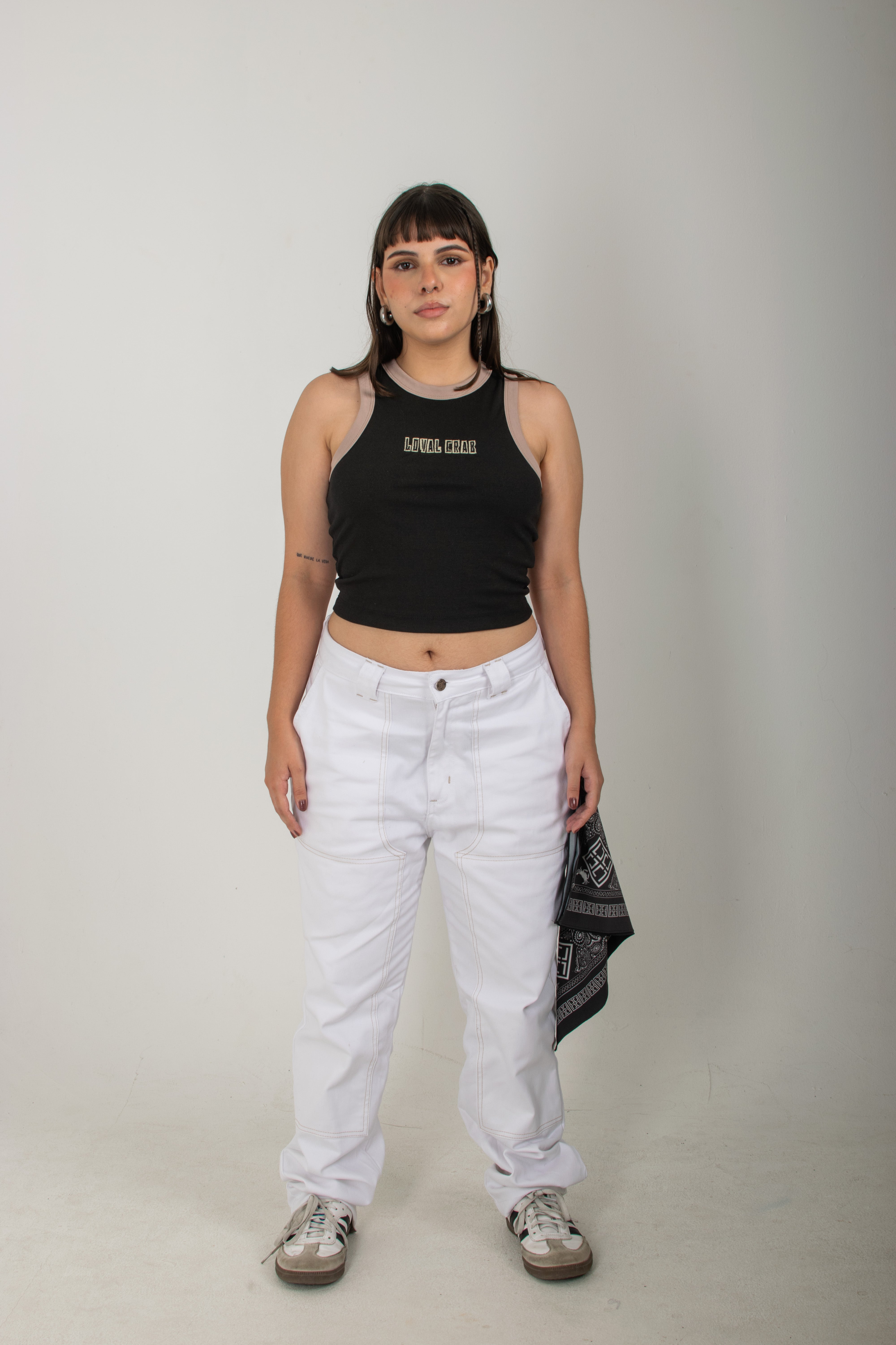 Odette Rib sleeveless top - Negra