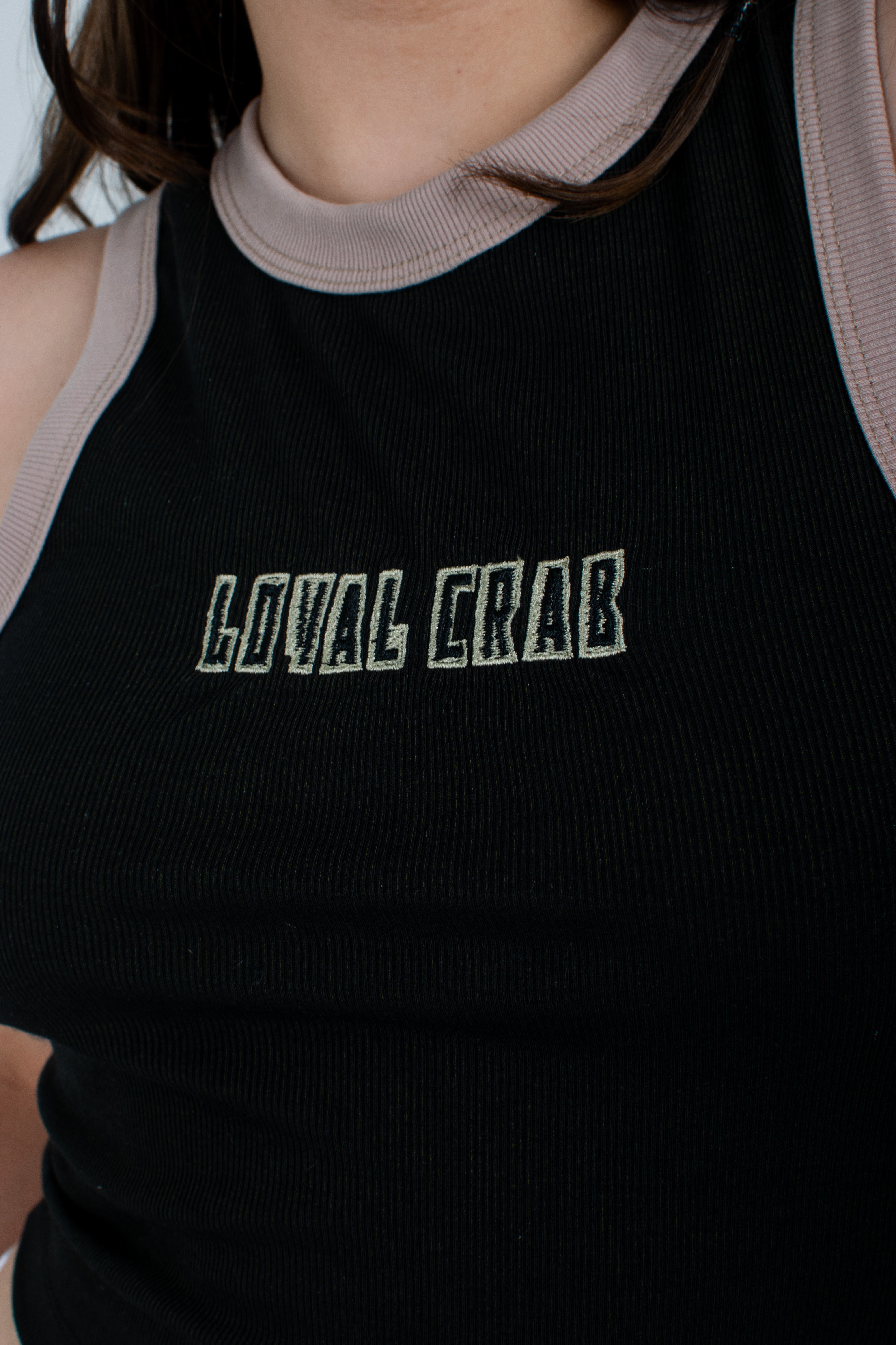 Odette Rib sleeveless top - Negra