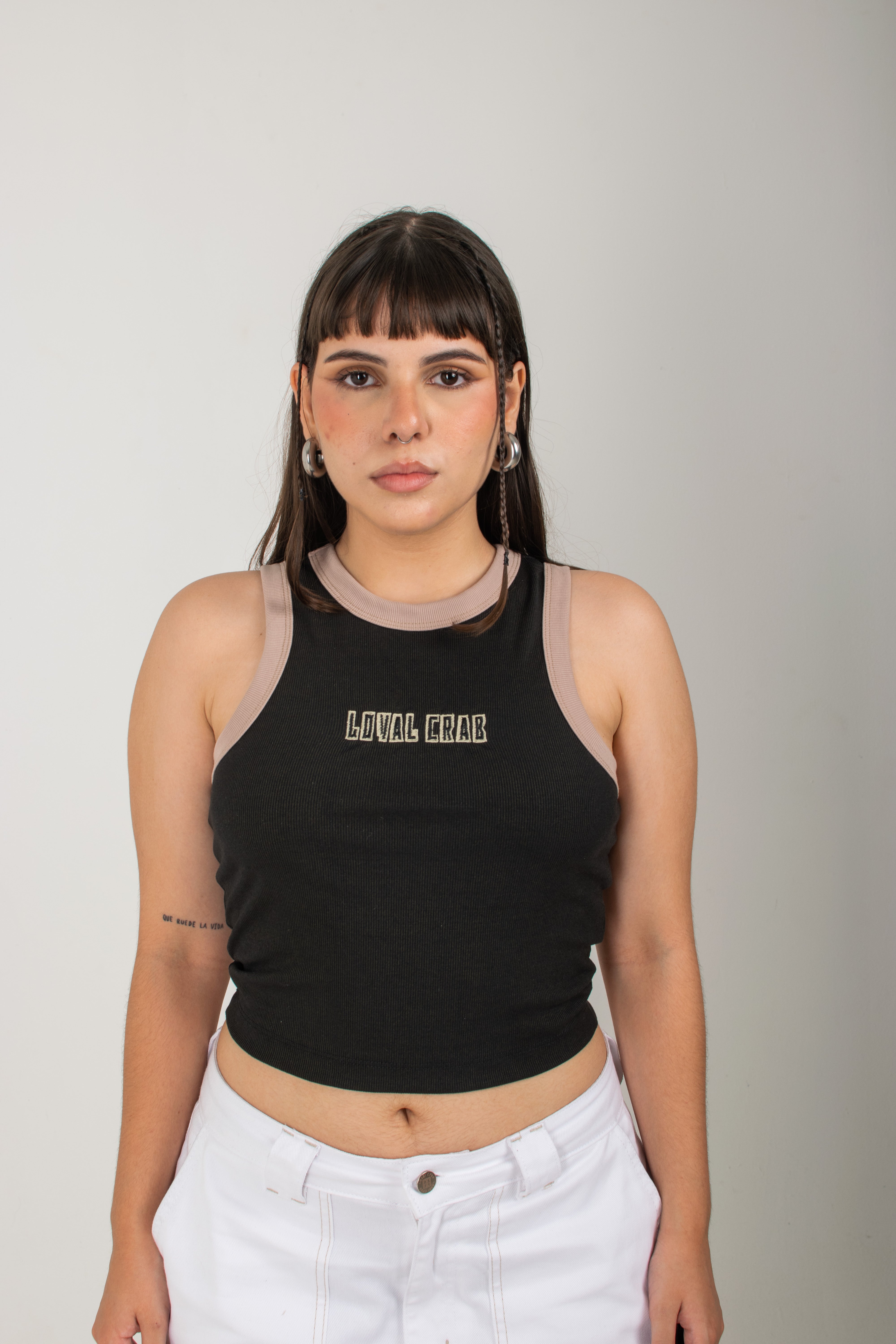 Odette Rib sleeveless top - Negra