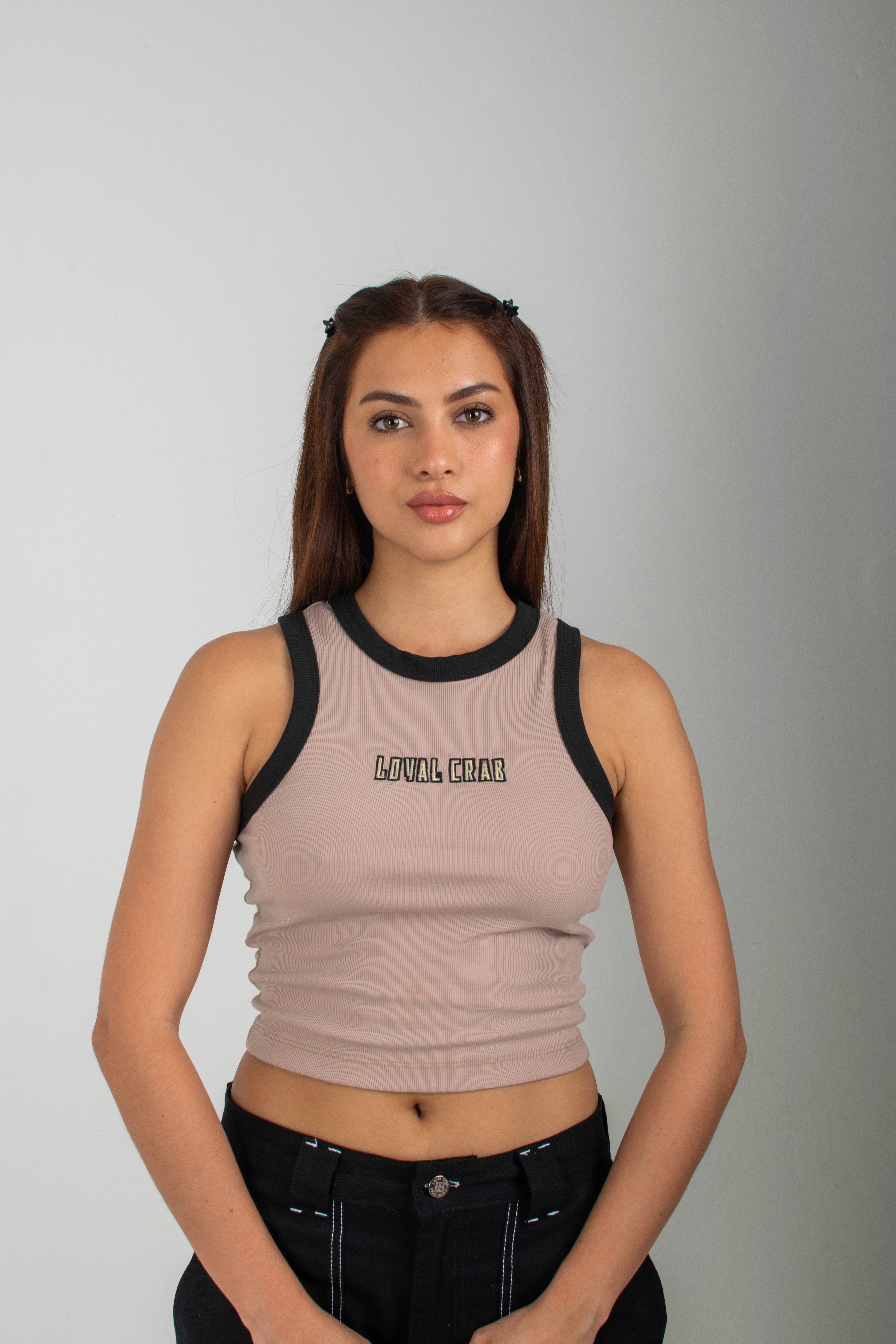 Odette Rib sleeveless top - Caqui