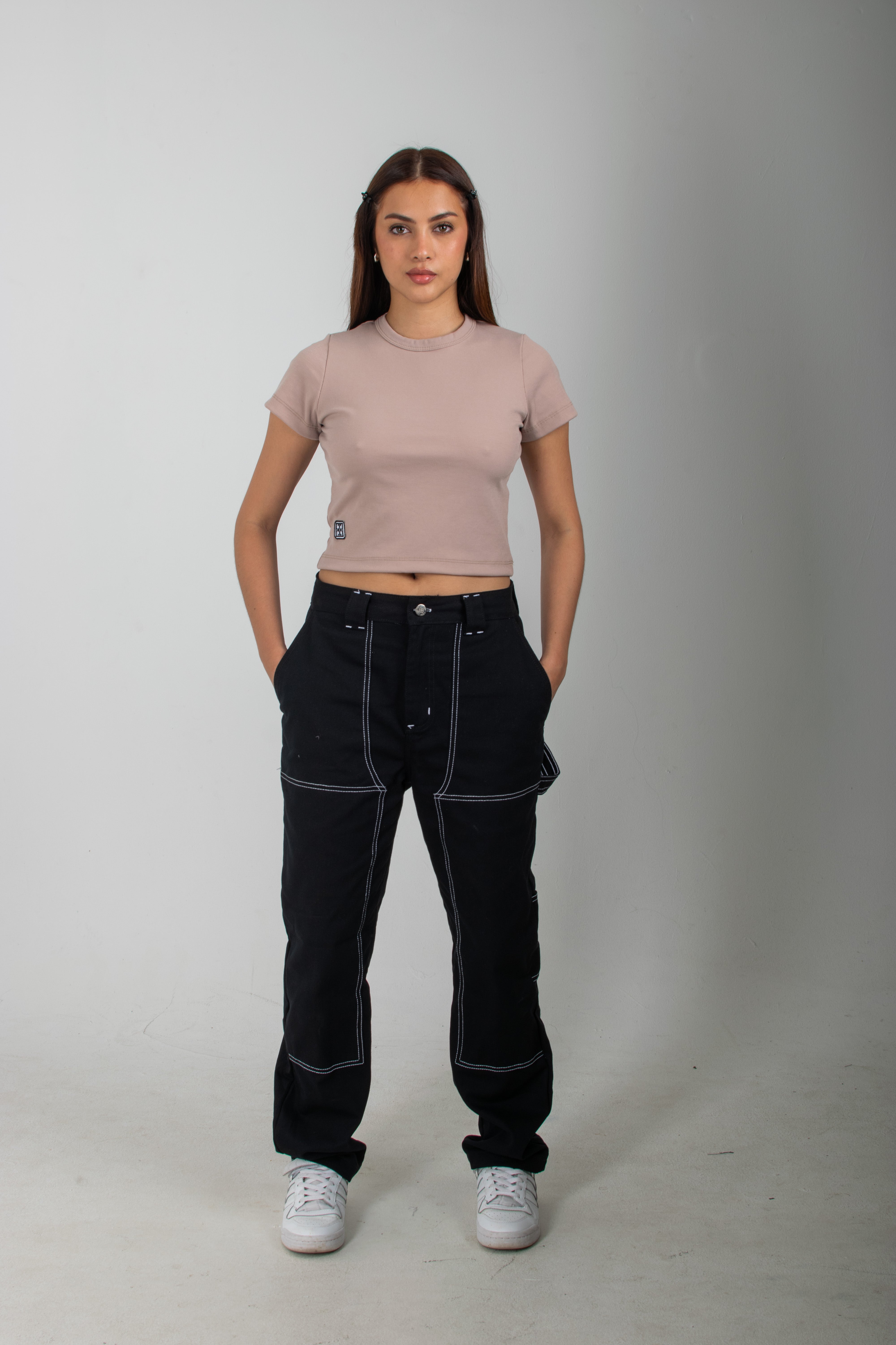 Darama Rib Crop Top - Caqui