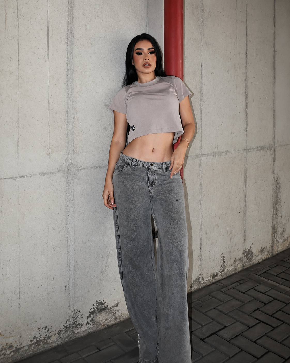 Darama Rib Crop Top - Caqui